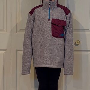 The North Face Women’s Zip Up Sweater in Gray, Blue and Burgundy